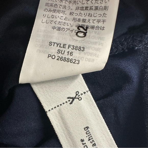 J. Crew Blouse Embroidered Navy White Beach Cotton Casual Summer Size Small - Picture 7 of 8